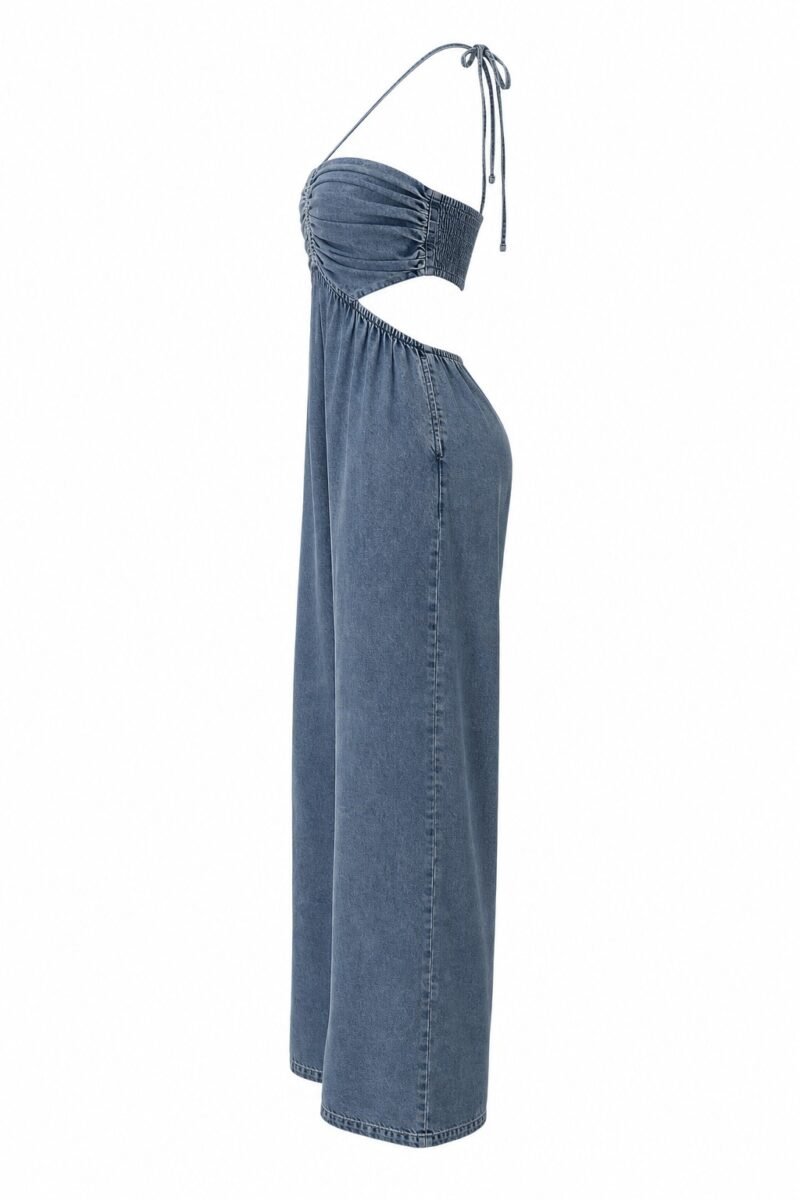 Macacao Jeans Luna Frente Unica