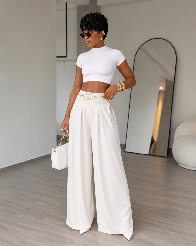 Calça Pantalona Alfaiataria Premium - Off-White