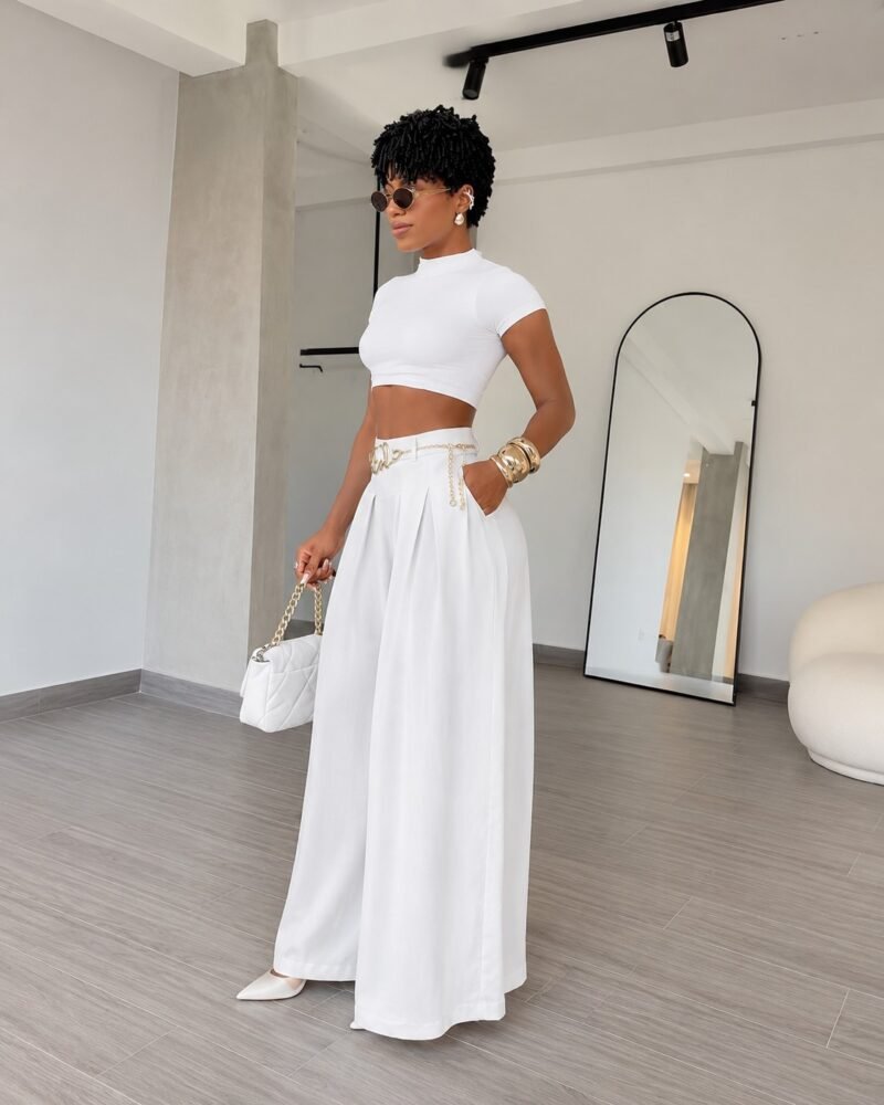 Calça Pantalona Alfaiataria Premium - Off-White