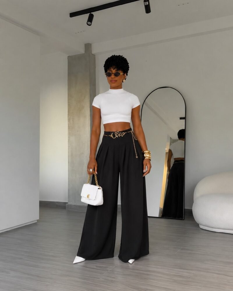 Calça Pantalona Alfaiataria Premium - Preto