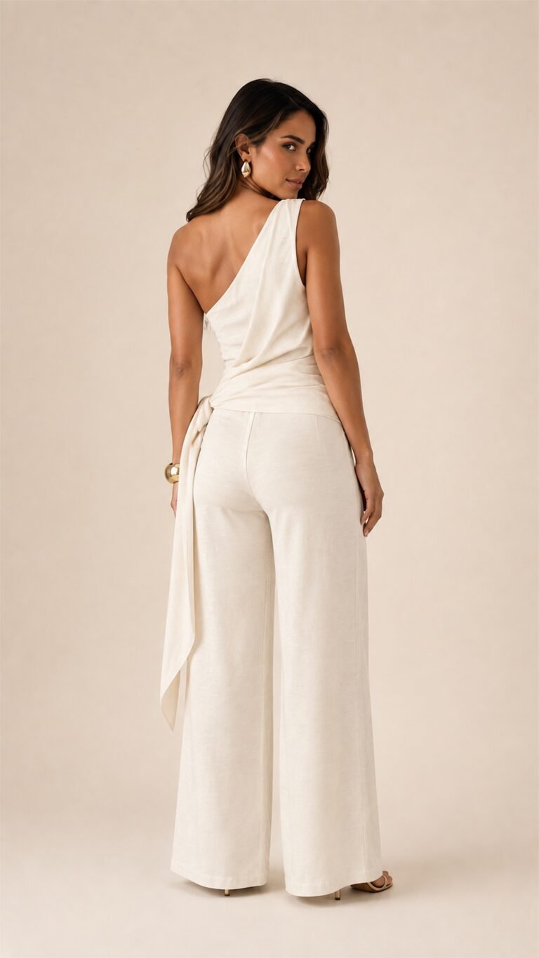 Conjunto Multiforme – Top Assimétrico e Calça Pantalona