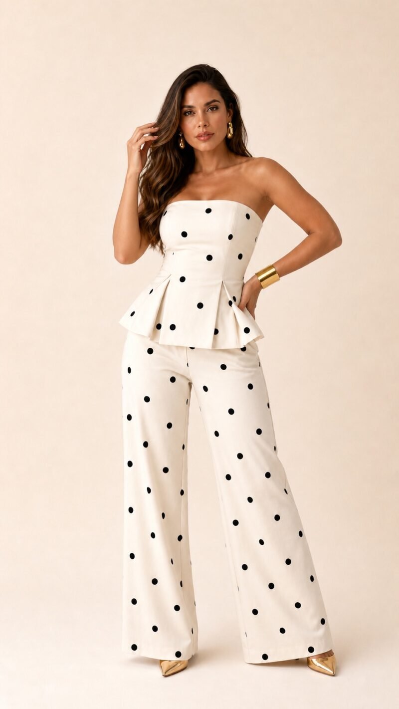Conjunto Poá – Top Peplum e Calça Pantalona - foto 5