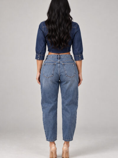 Calça Barrel Jeans Escura Morena Brazil