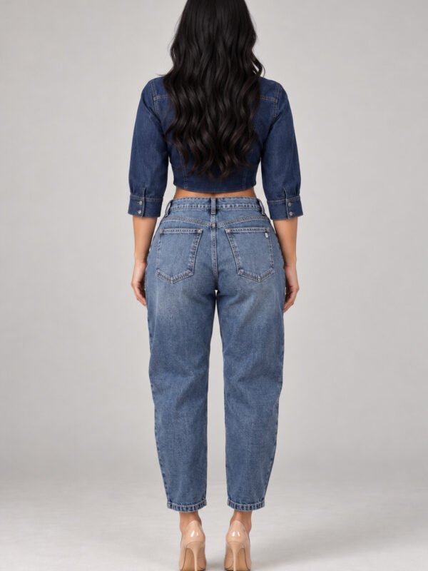 Calça Barrel Jeans Escura Morena Brazil
