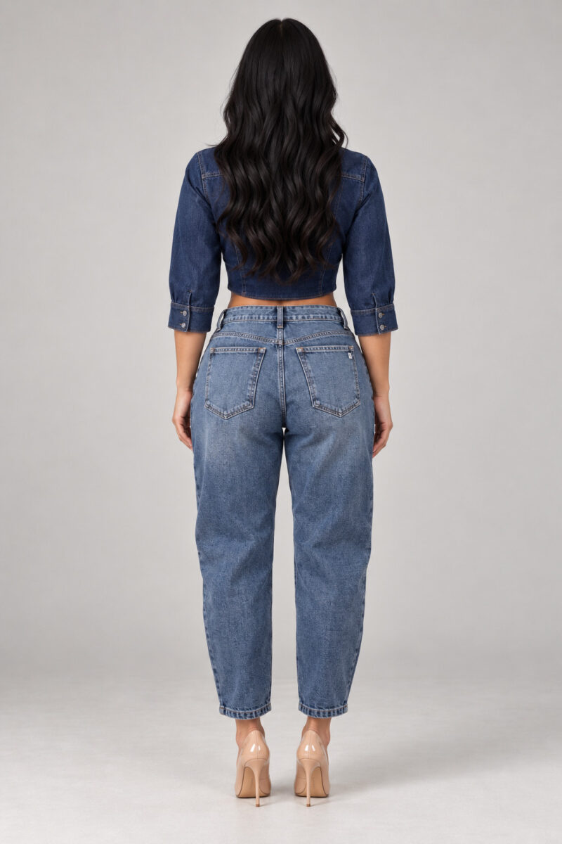Calça Barrel Jeans Escura Morena Brazil