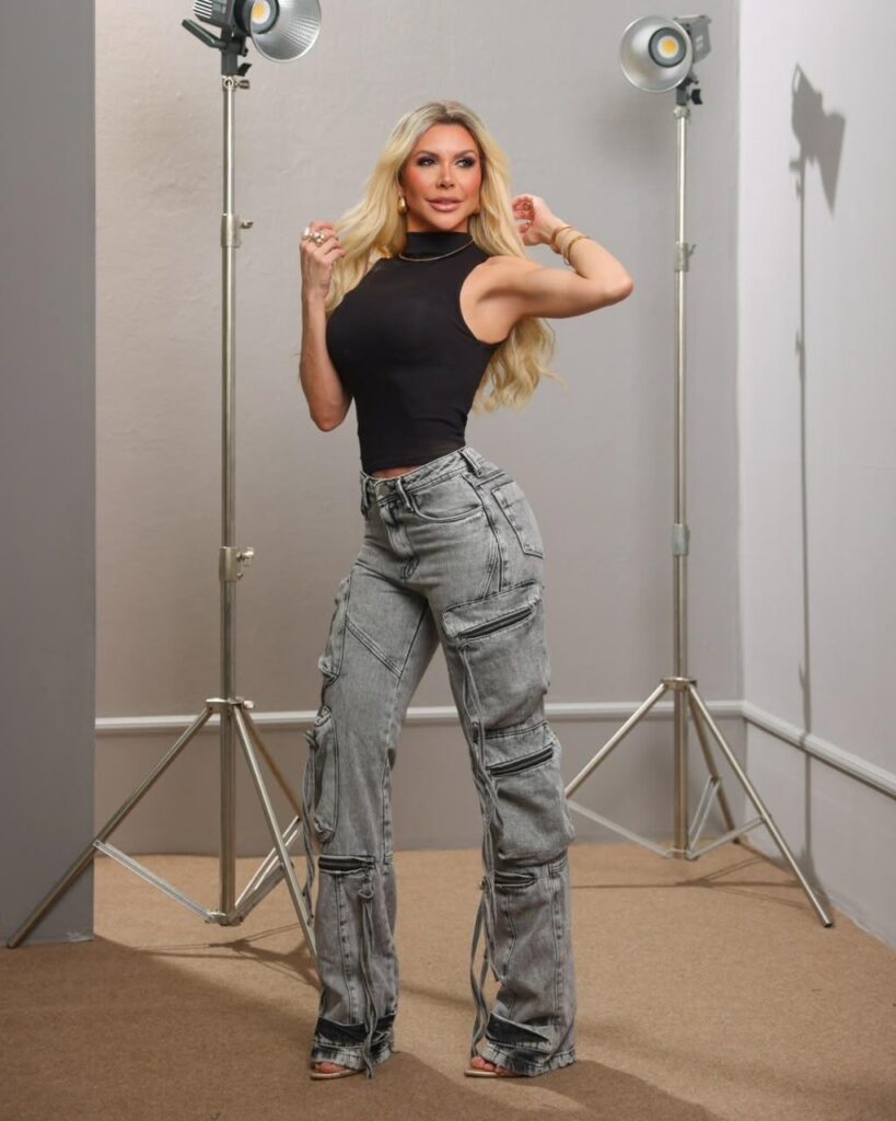 Calça Cargo Jeans Cinza