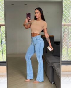 Calça Flare Jeans Claro