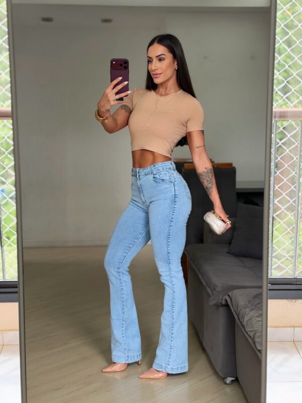 Calça Flare Jeans Claro