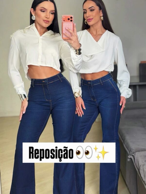 Calça Flare Jeans Escura