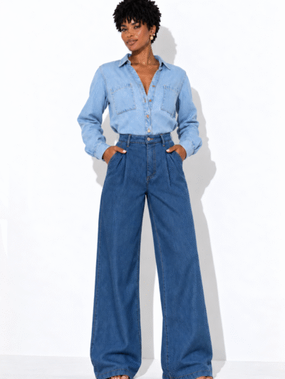 Calça Jeans Alfaiataria Morena Brazil - jeans escura