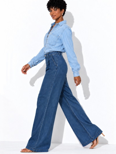 Calça Jeans Alfaiataria Morena Brazil - jeans escura