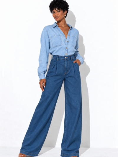 Calça Jeans Alfaiataria Morena Brazil - jeans escura