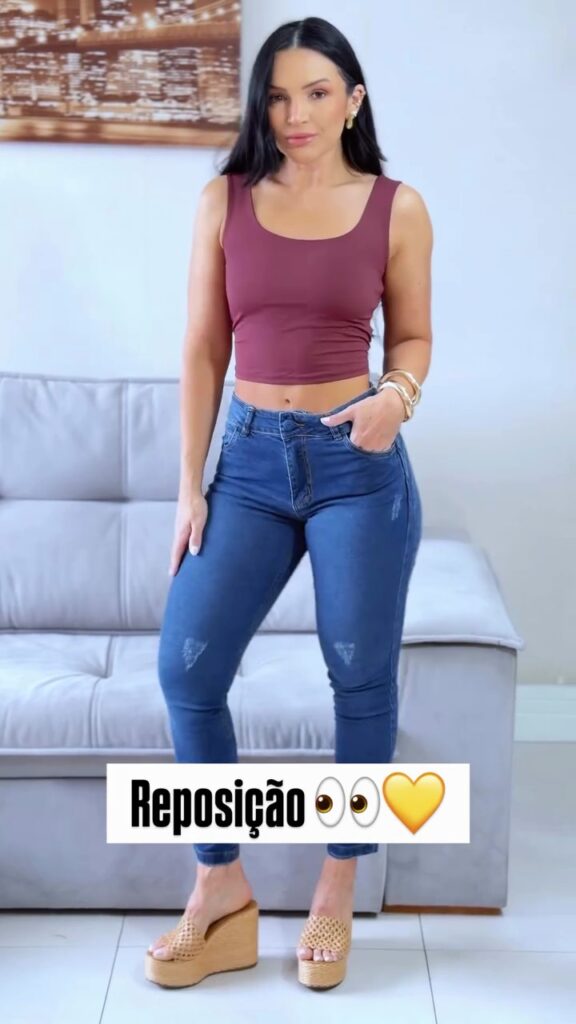 Calça Skinny Jeans Médio