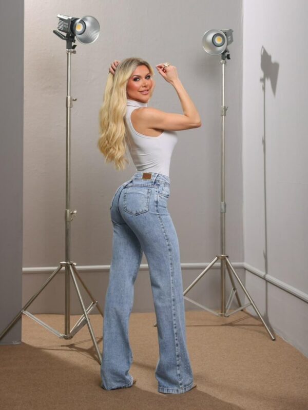 Calça Wide Leg Clara com Brilho