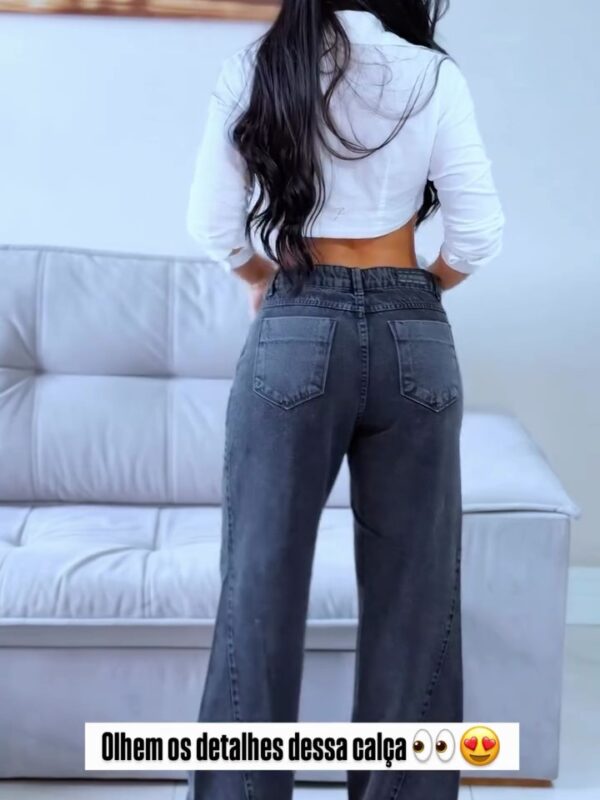 Calça Wide Leg Grafite