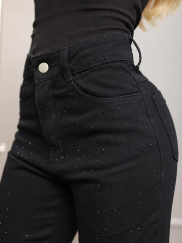 Calça Wide Leg Preta com Brilho
