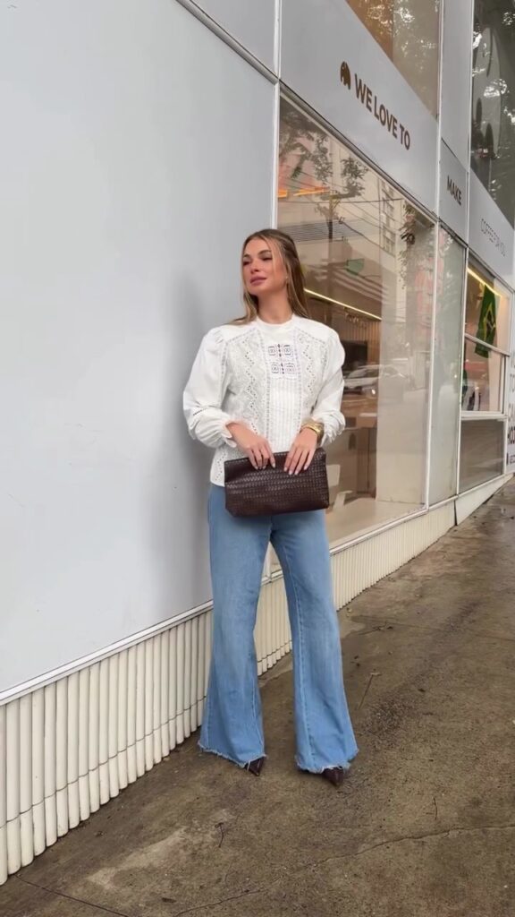 Blusa Branca Manga Bufante