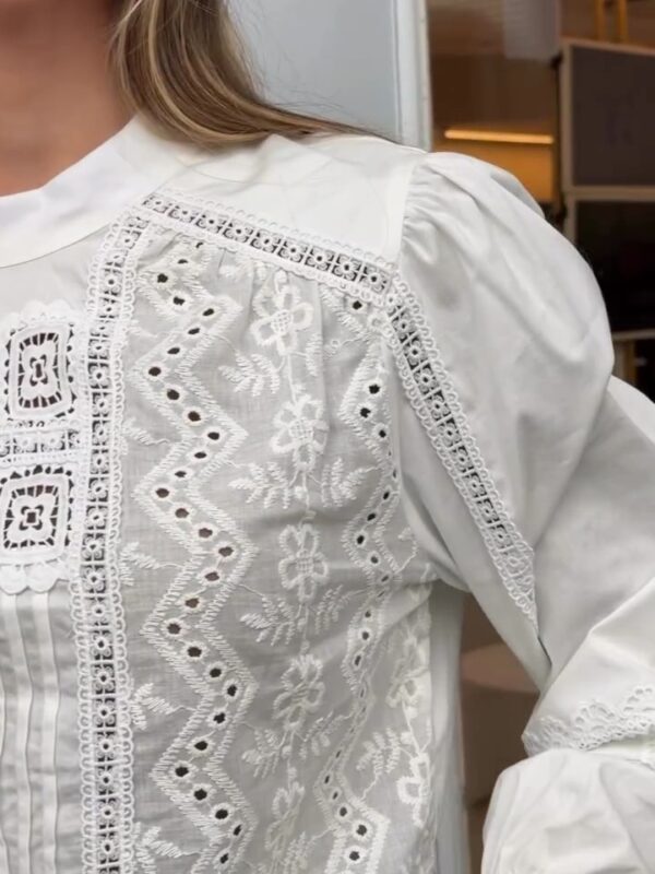 Blusa Branca Manga Bufante