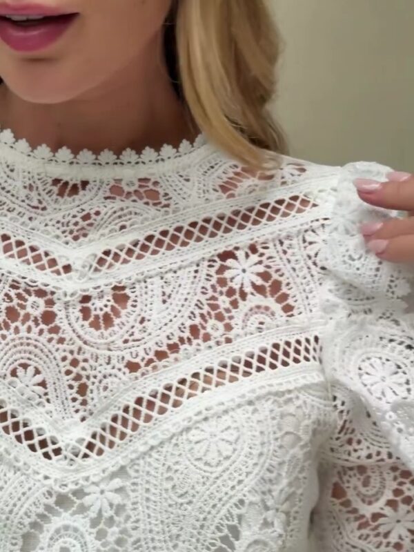 Blusa Renda Guipir Branca