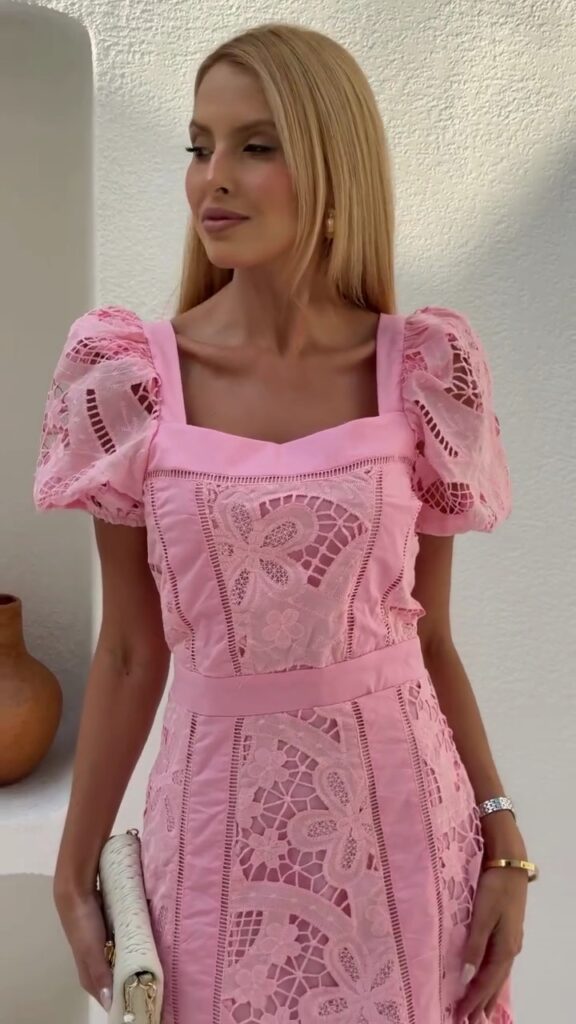Vestido Longo Rosa Estruturado