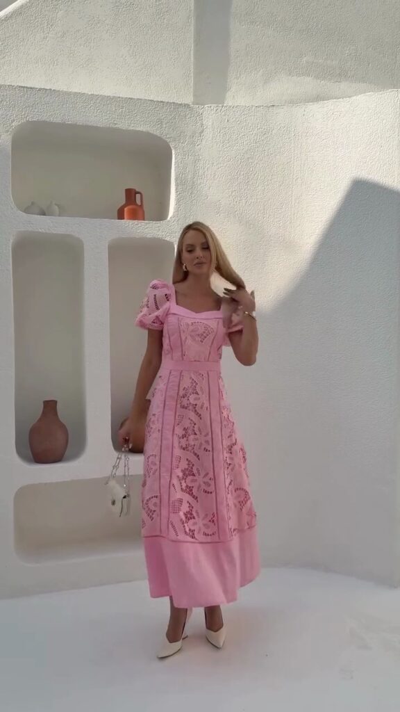 Vestido Longo Rosa Estruturado