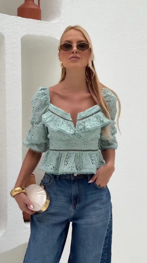Blusa Laise Verde Água