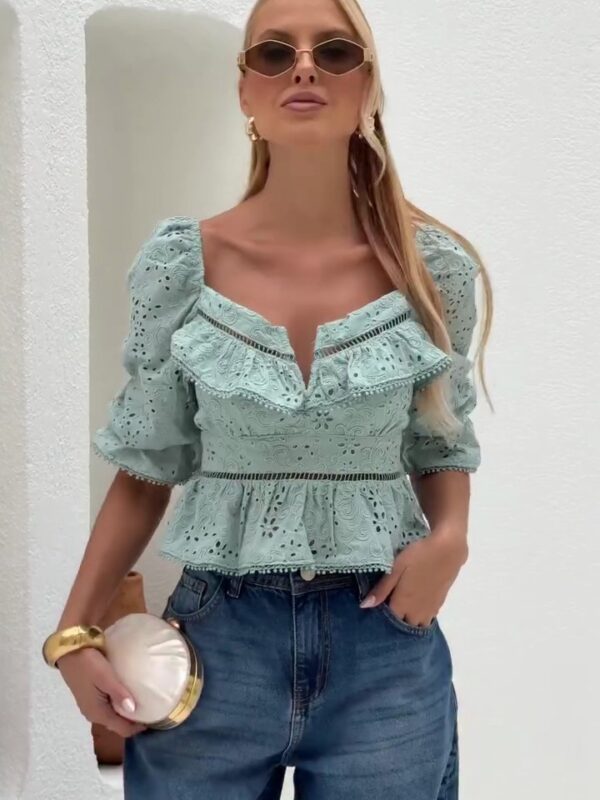 Blusa Laise Verde Água