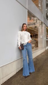 Blusa Branca Manga Bufante