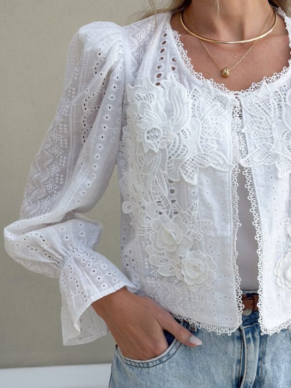 Blusa Cardigan Laise Branca