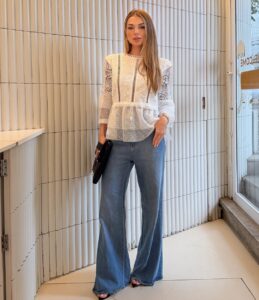 Blusa Guipir e Tule Poá