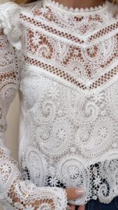 Blusa Renda Guipir Branca