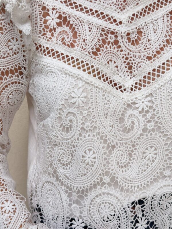 Blusa Renda Guipir Branca