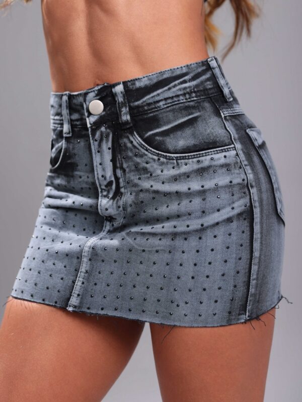 Saia Jeans Cinza Estonada