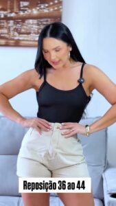 Short Bege Cintura Alta