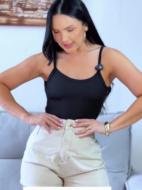 Short Bege Cintura Alta