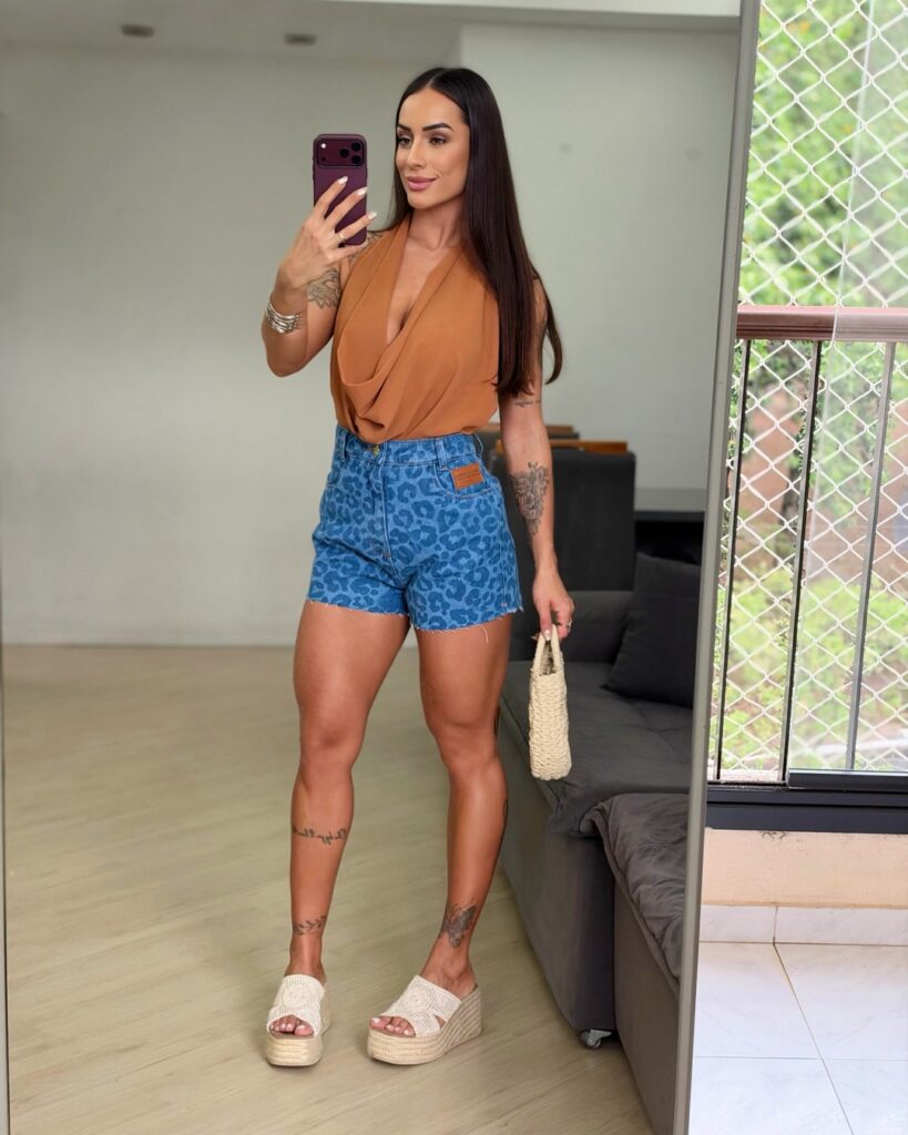 Short Jeans Animal Print