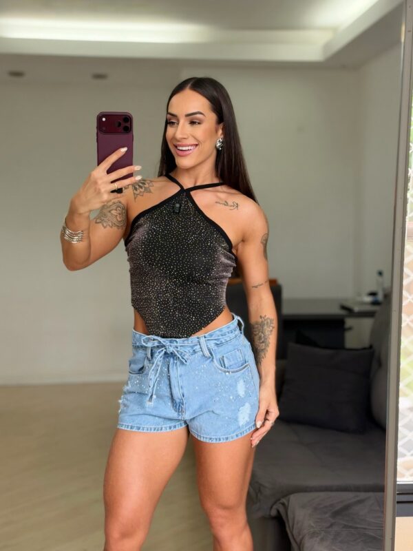 Short Jeans com Faixa