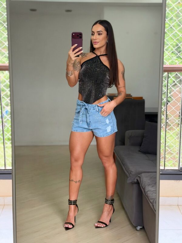 Short Jeans com Faixa