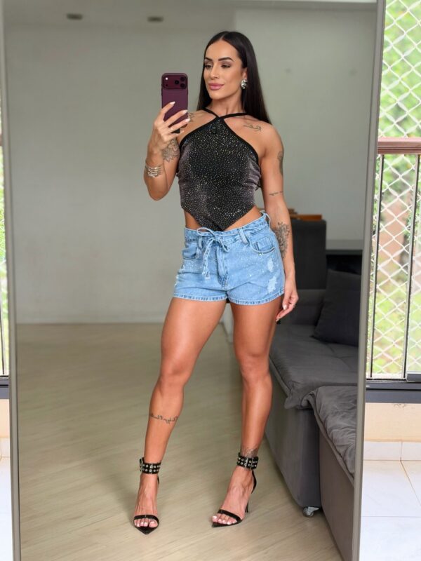 Short Jeans com Faixa
