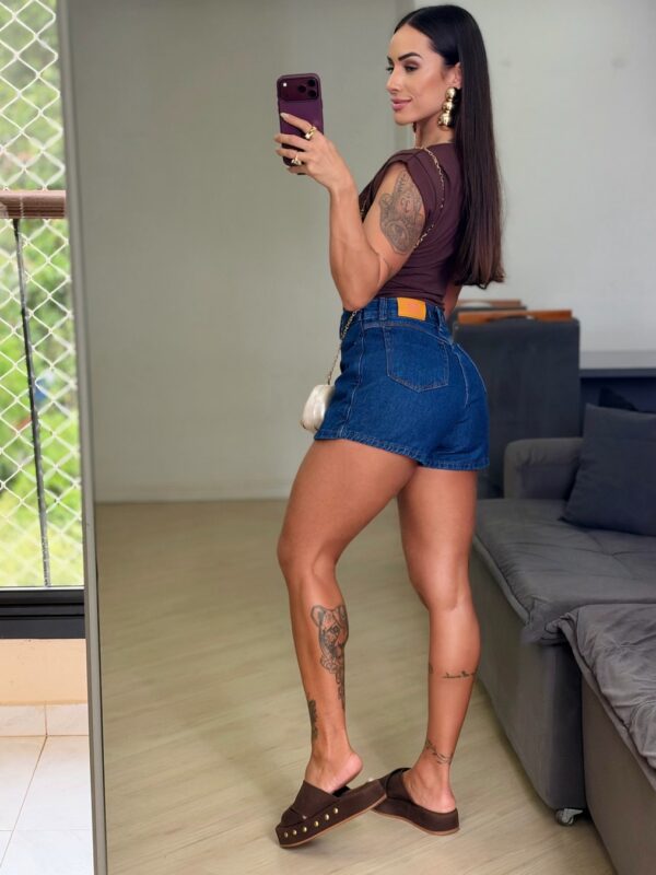 Short Saia Jeans Transpassado