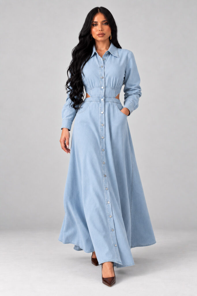 Vestido Jeans Longo Safira
