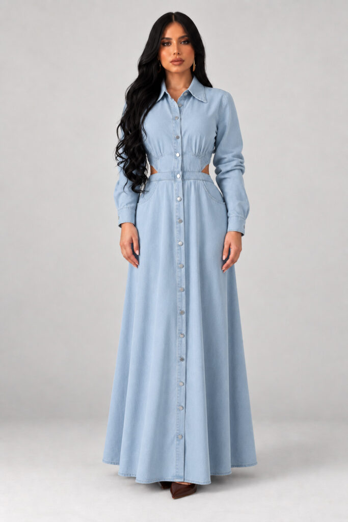 Vestido Jeans Longo Safira